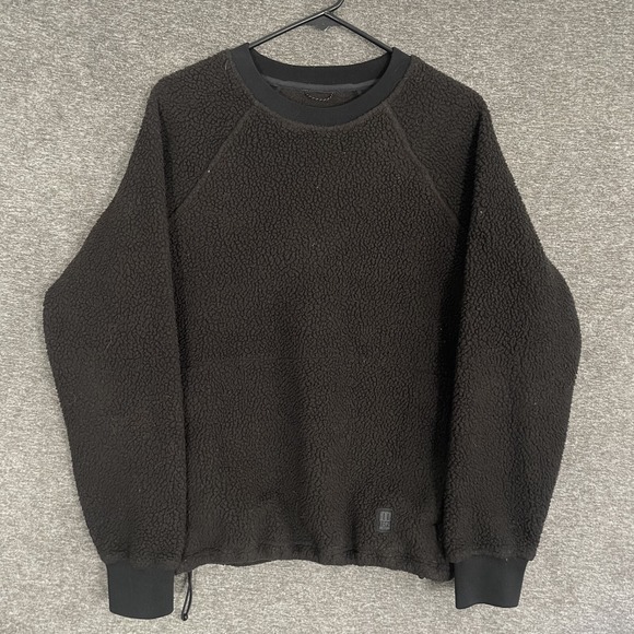 Topo Designs Other - Topo Designs‎ Mountain Fleece Crewneck Mens Large Black High Pile Sherpa
